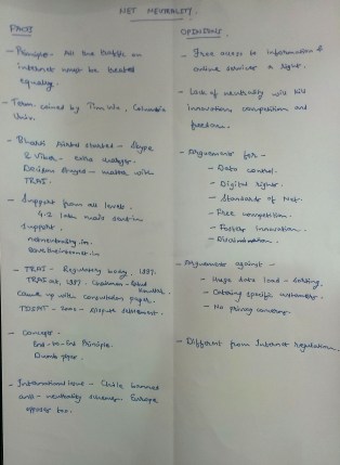 Facts and Opinions sheet.